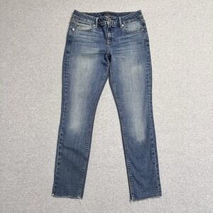 Lucky Brand jeans Womens 4 /27 Blue Lolita Skinny Leg Frayed Hem Faded Denim